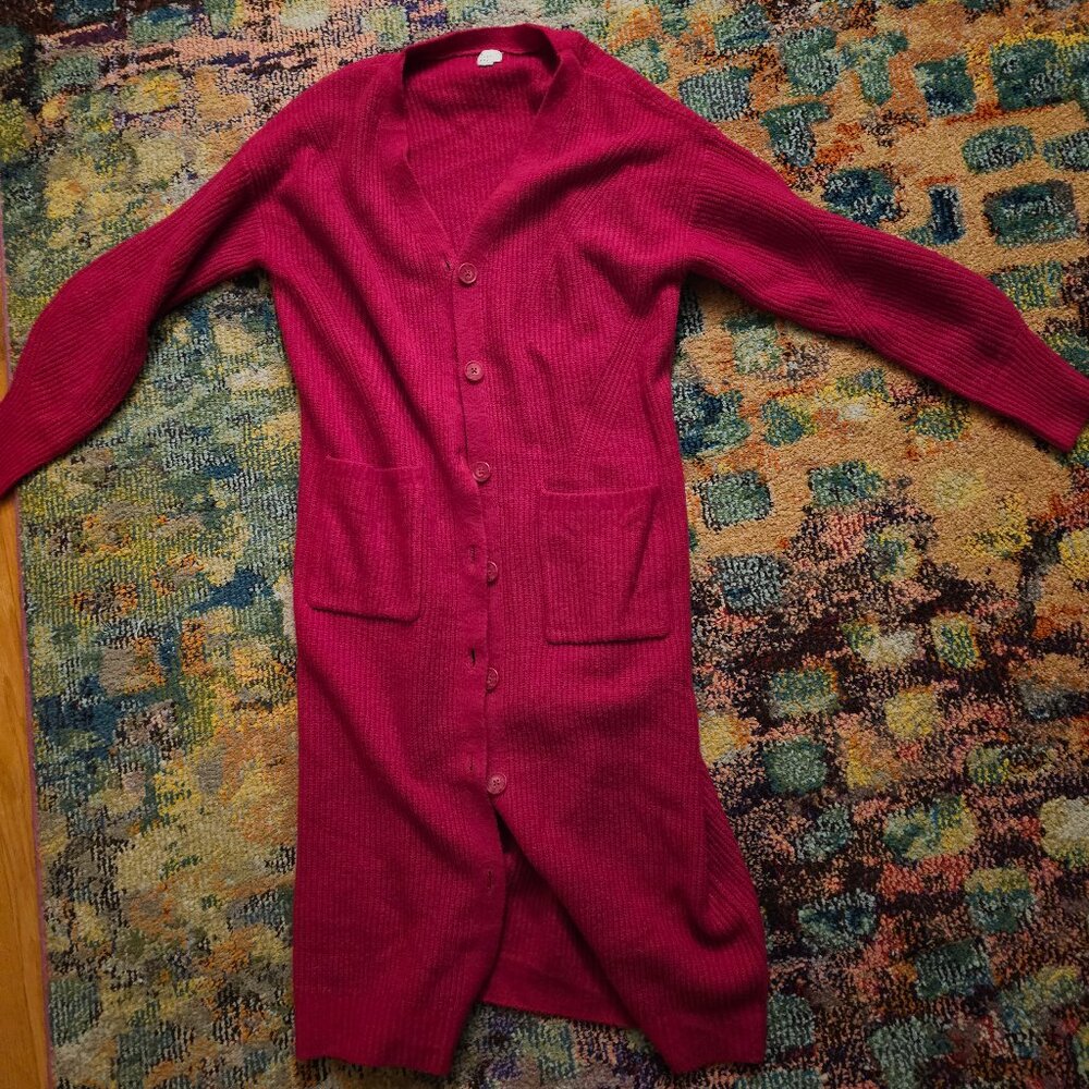 Long Pink Cardigan
